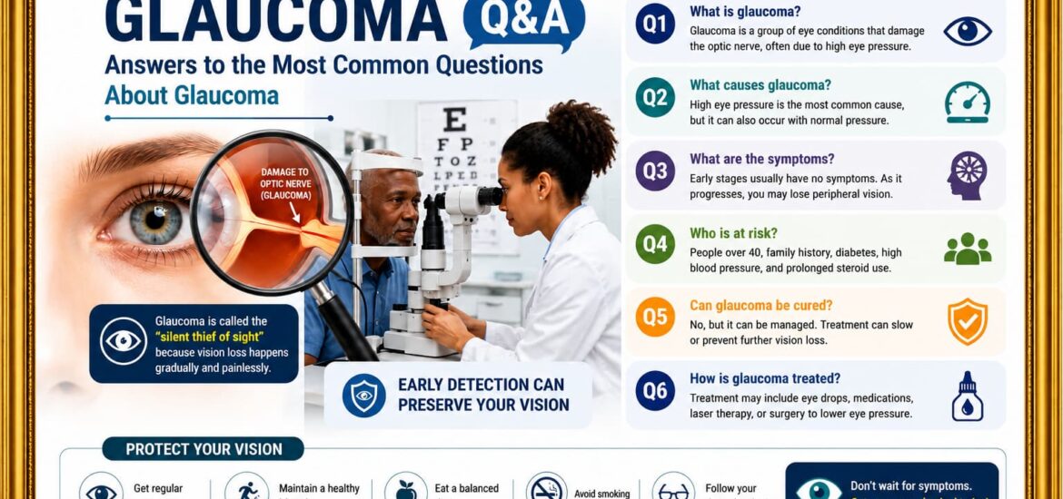 Answers to the most common questions regarding the glaucoma eye condition.