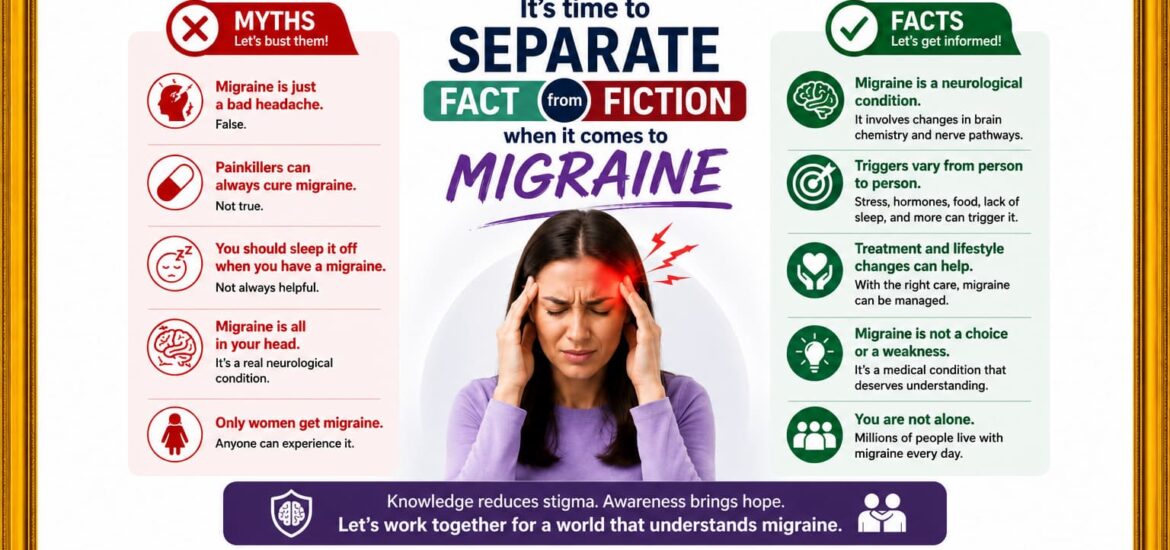 It's time to separate fact from fiction when it comes to migraine.