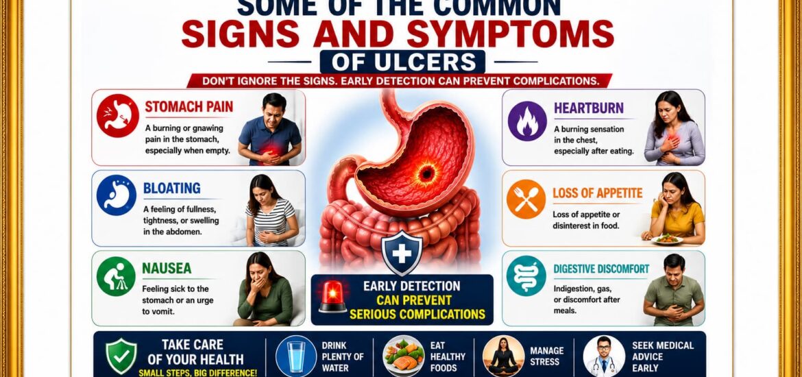 Some of the common signs and symptoms of ulcers