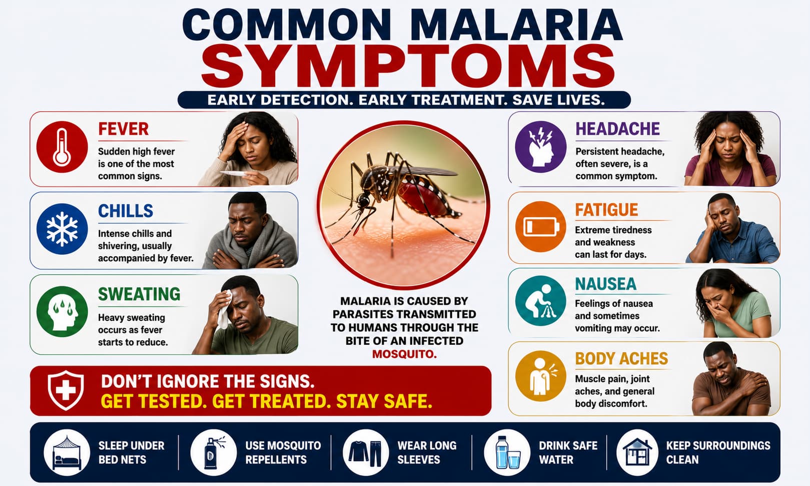 common malaria symptoms 