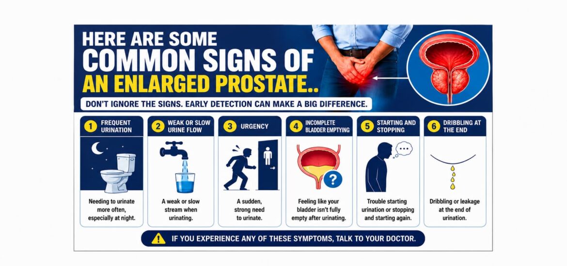 Here are some common signs of an enlarged prostate.