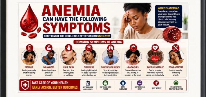 Anemia can have the following symptoms