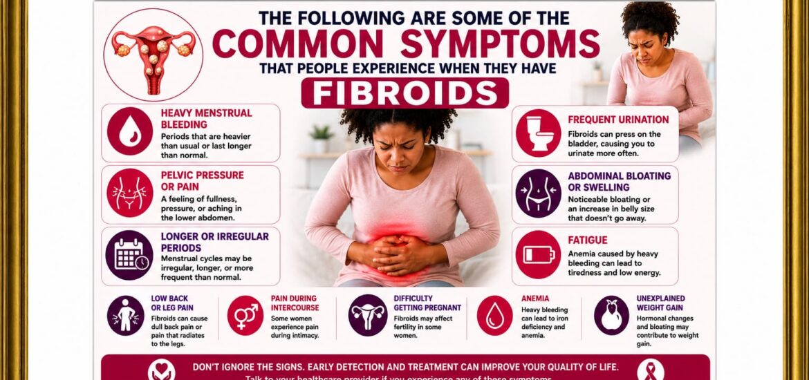 The following are some of the common symptoms that people experience when they have fibroids