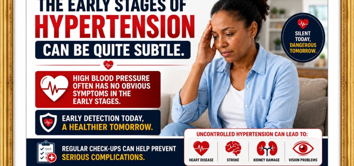 The early stages of hypertension can be quite subtle.