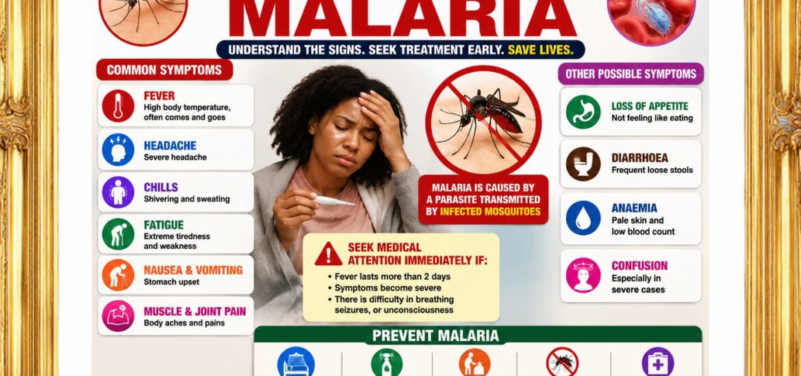 The symptoms of malaria should be understood.