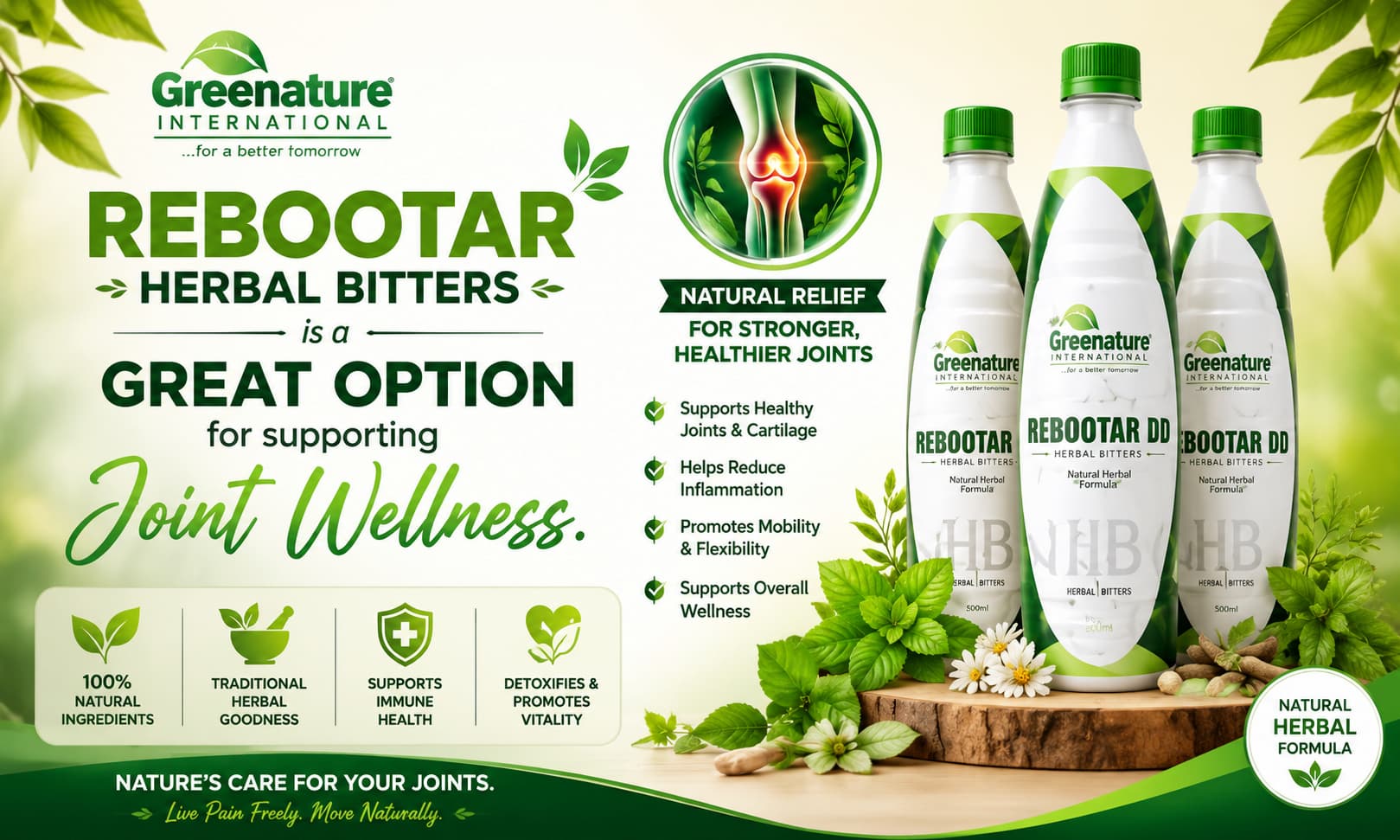 Rebootar Herbal Bitters is a great option for supporting Joint Wellness.