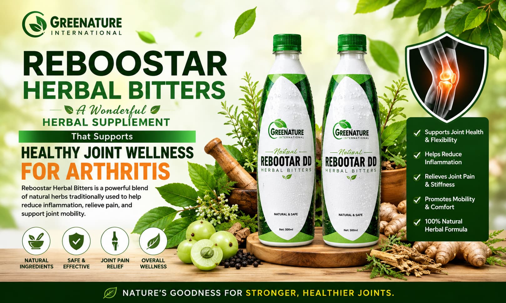 Reboostar Herbal Bitters is a wonderful herbal supplement that supports healthy Joint Wellness For Arthritis