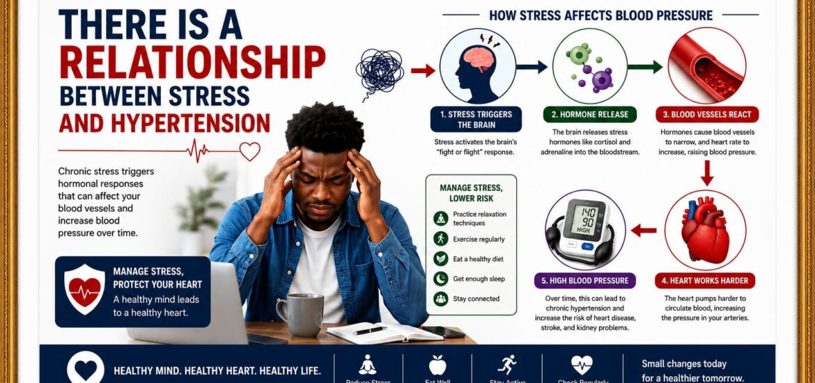 There is a relationship between stress and hypertension